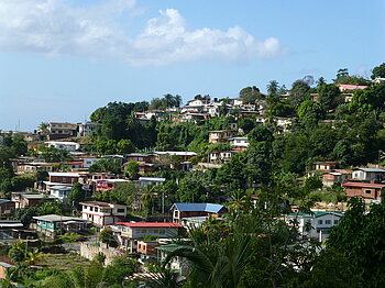 Alltag in Trinidad Häuser in Port of Spain